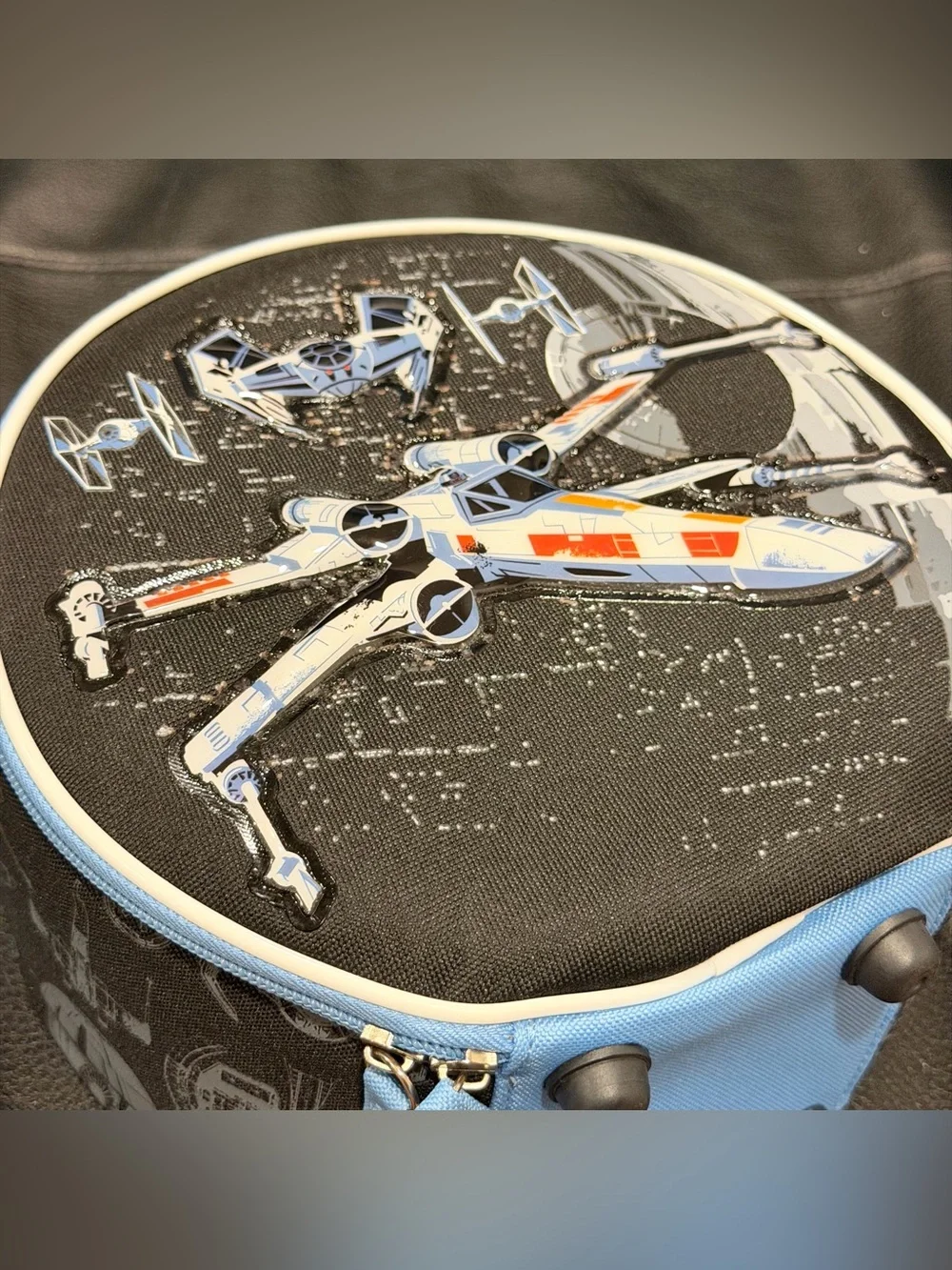 Authentic Disney Store Star Wars X-Wing TIE Fighter Circular Lunch Bag / Cooler